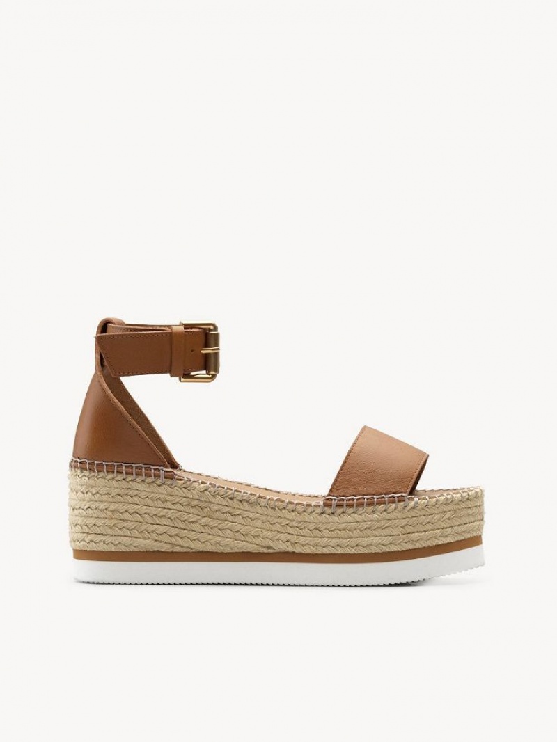 Sandały Chloe Glyn Espadryle Brązowe | CHE-SR14806