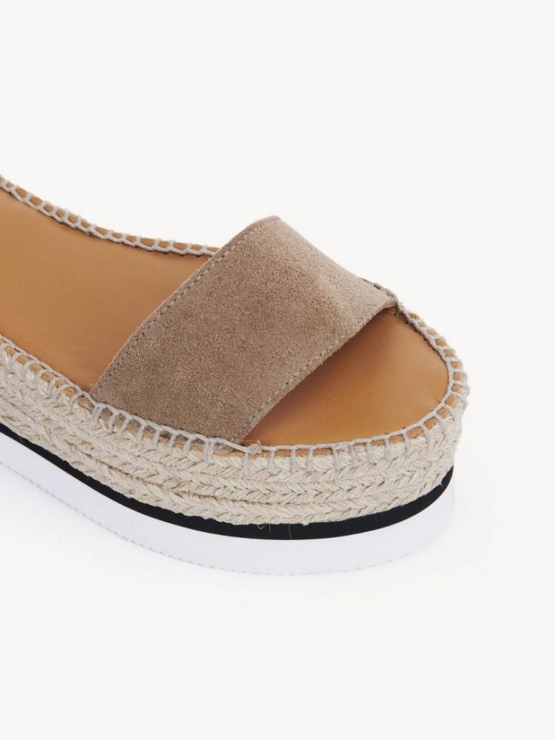 Sandały Chloe Glyn Espadryle Khaki | CHE-SR14814