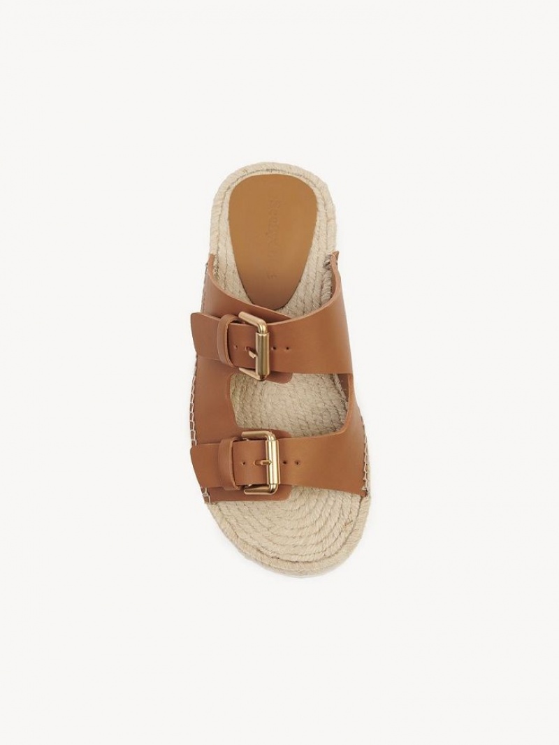 Sandały Chloe Glyn Platformie Espadryle Brązowe | CHE-SR14832