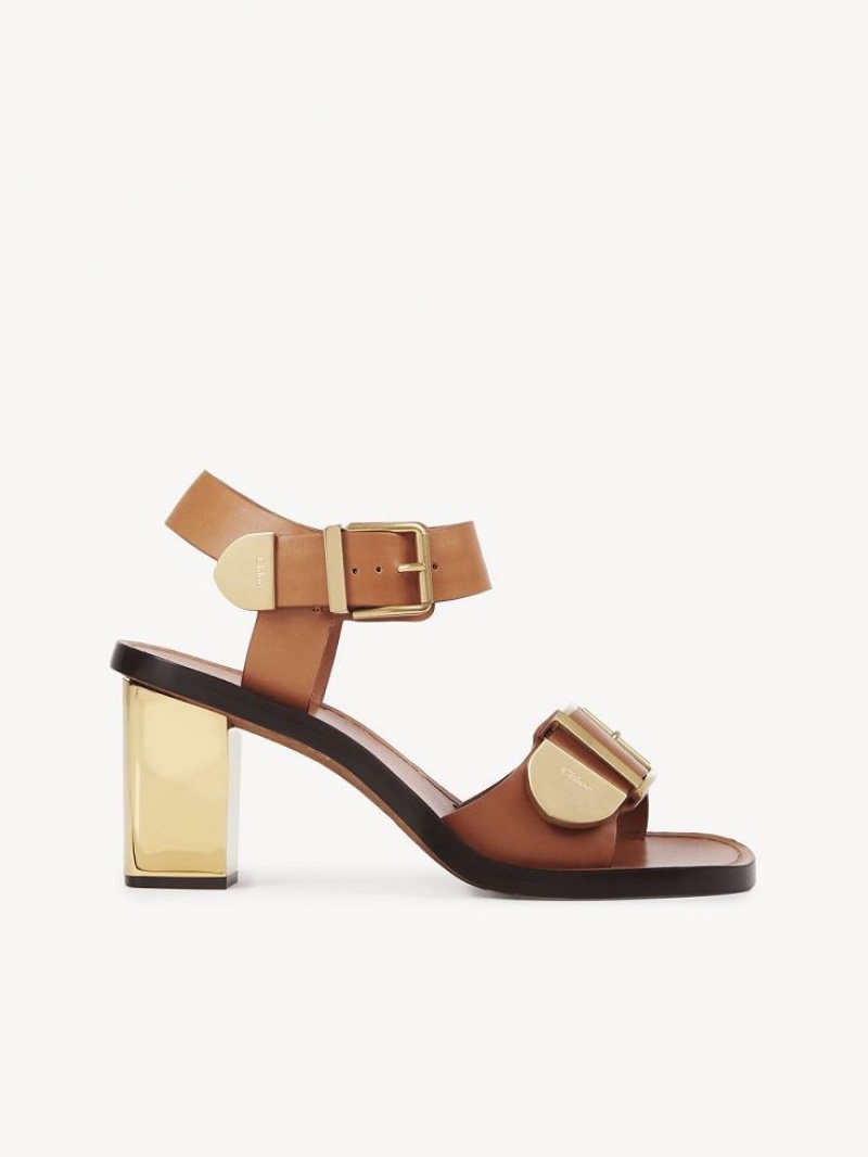 Sandały Chloe Rebecca High-heel Brązowe | CHE-SR14140