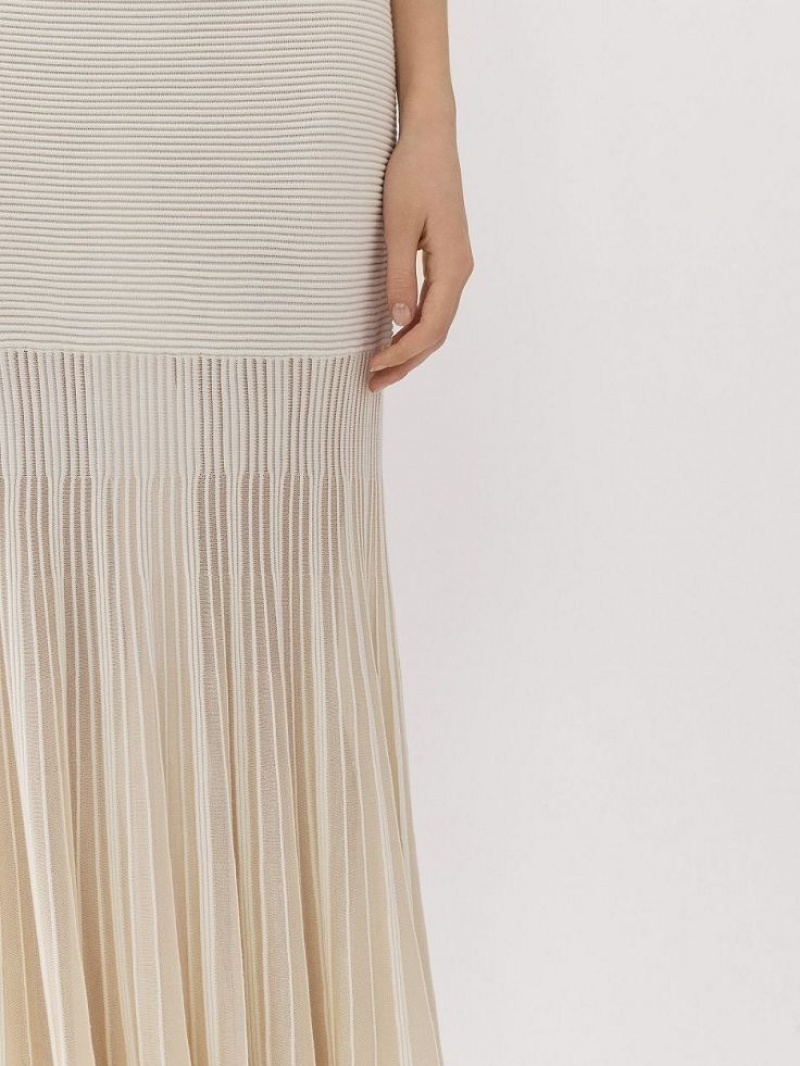 Spódnice Chloe Flared Maxi Białe | CHE-SR14075