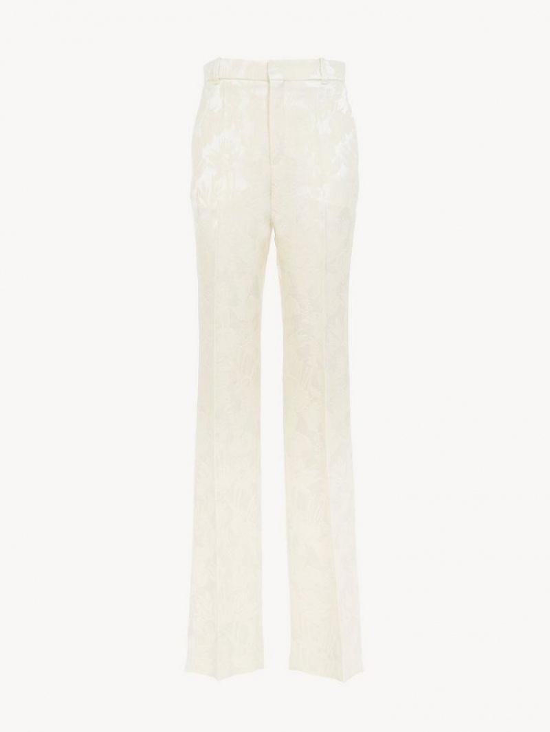 Spodnie Chloe High-waisted Tailored Białe | CHE-SR14023