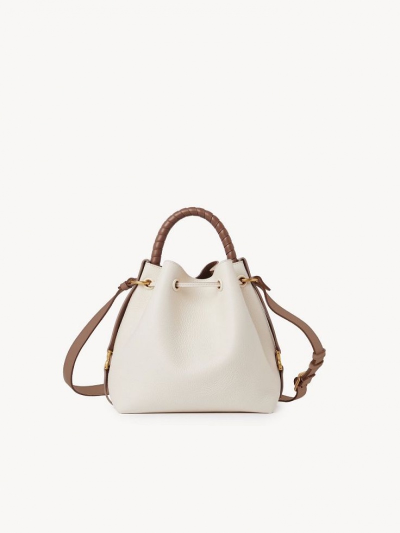 Torba Crossbody Chloe Marcie Bucket Białe | CHE-SR13615