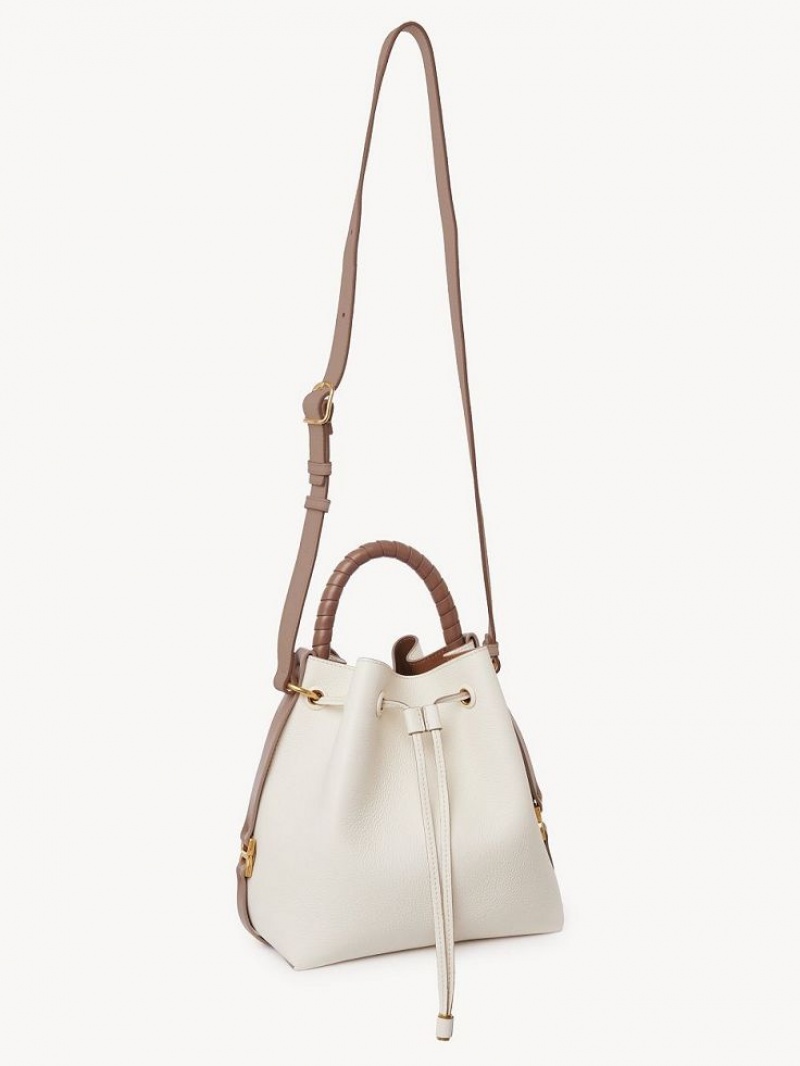 Torba Crossbody Chloe Marcie Bucket Białe | CHE-SR13615