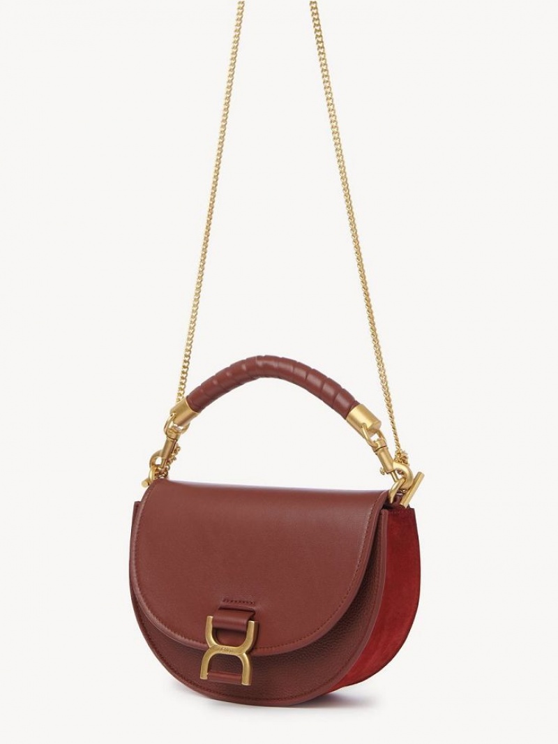 Torba Crossbody Chloe Marcie Chain Flap Brązowe | CHE-SR13461