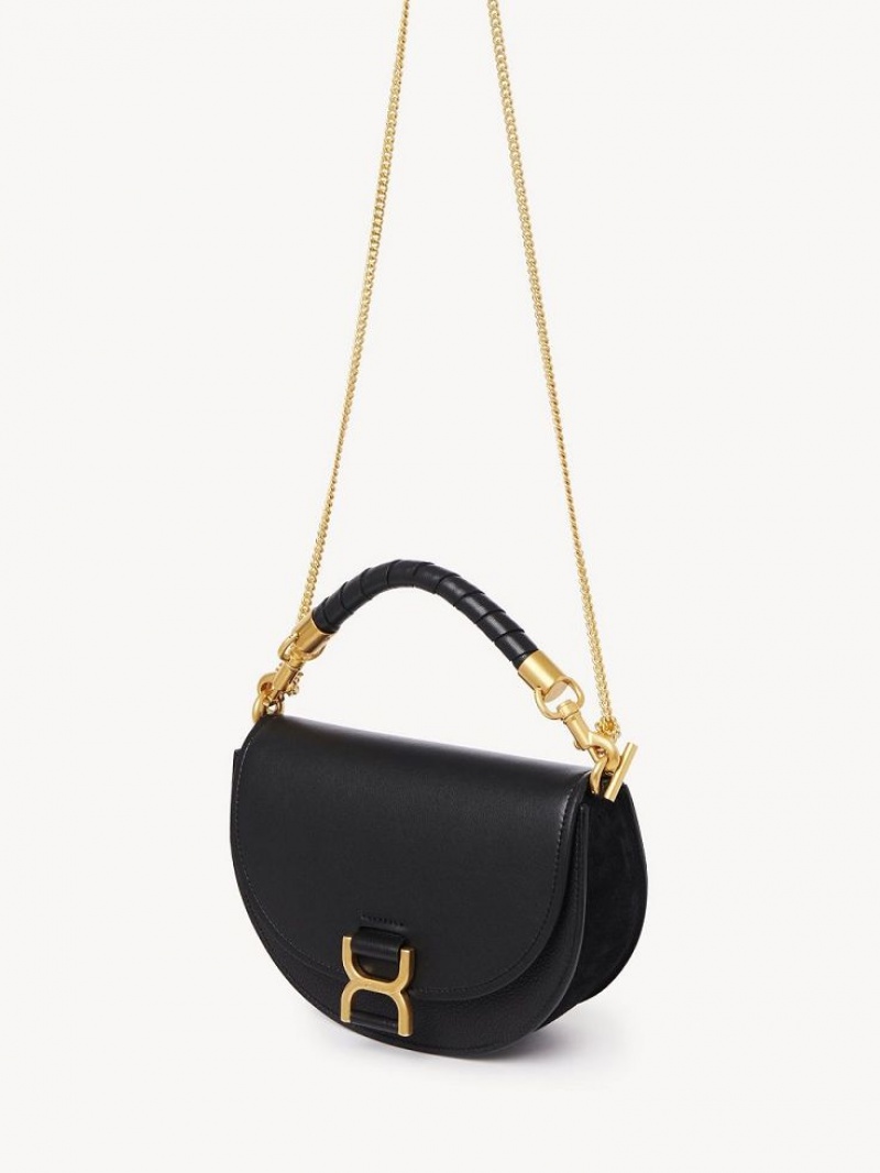 Torba Crossbody Chloe Marcie Chain Flap Czarne | CHE-SR13591