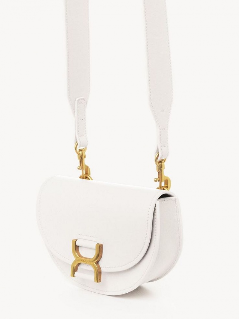 Torba Crossbody Chloe Marcie Mini Flap Białe | CHE-SR13587