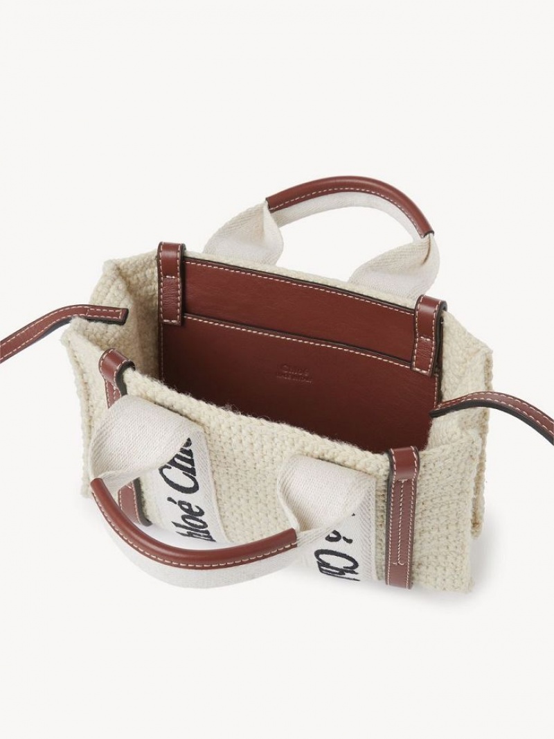 Torba Crossbody Chloe Mini Woody Brązowe Beżowe | CHE-SR13585