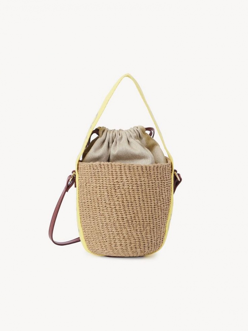 Torba Crossbody Chloe Small Woody Basket Żółte Beżowe | CHE-SR13565