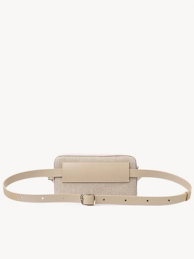 Torba Crossbody Chloe Woody Belt Beżowe | CHE-SR13606