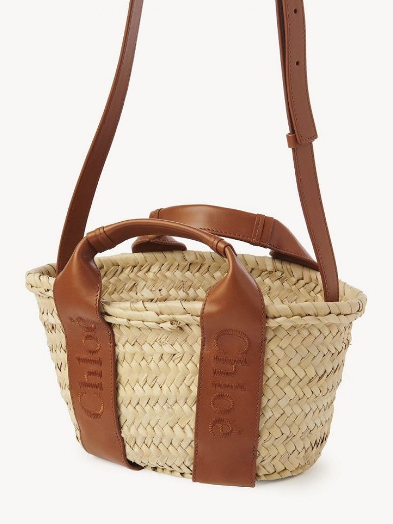 Torby Przez Ramię Chloe Sense Small Basket Brązowe | CHE-SR13403