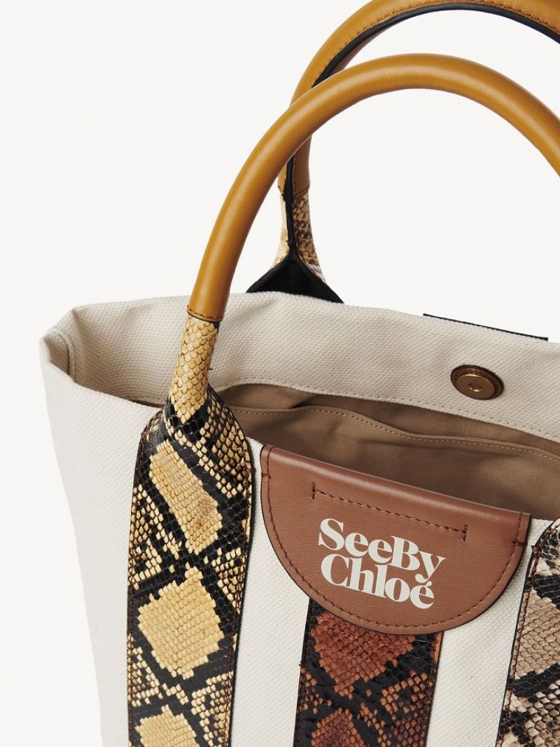 Torby Tote Chloe Laetizia Small Brązowe | CHE-SR14700