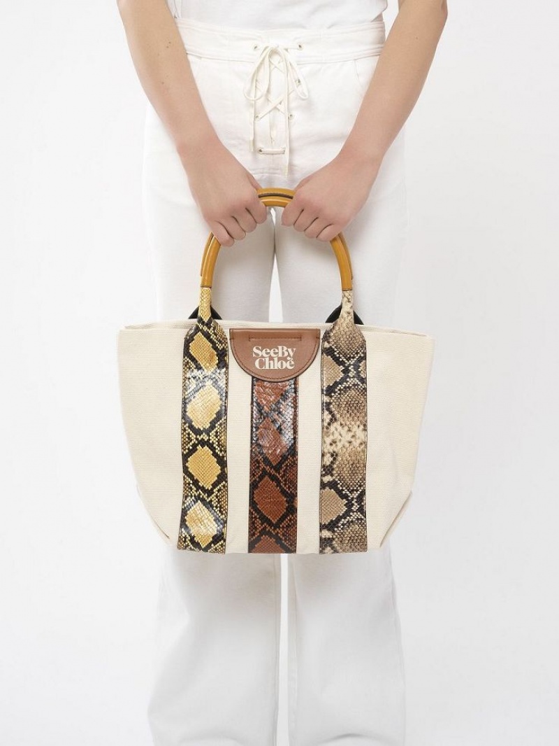 Torby Tote Chloe Laetizia Small Brązowe | CHE-SR14700