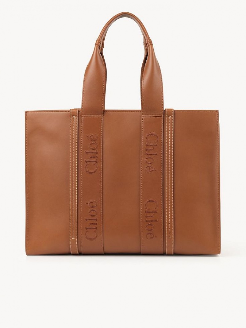 Torby Tote Chloe Large Woody Brązowe | CHE-SR13348