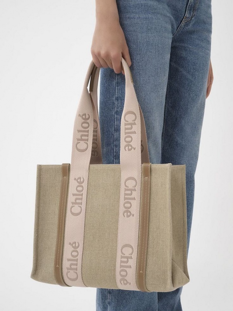 Torby Tote Chloe Medium Woody Beżowe | CHE-SR13385