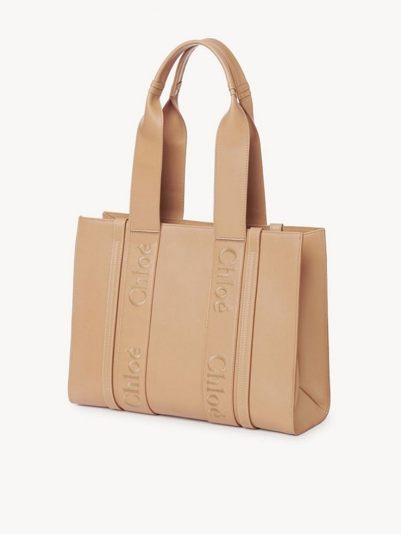 Torby Tote Chloe Medium Woody Głęboka Brązowe | CHE-SR13353