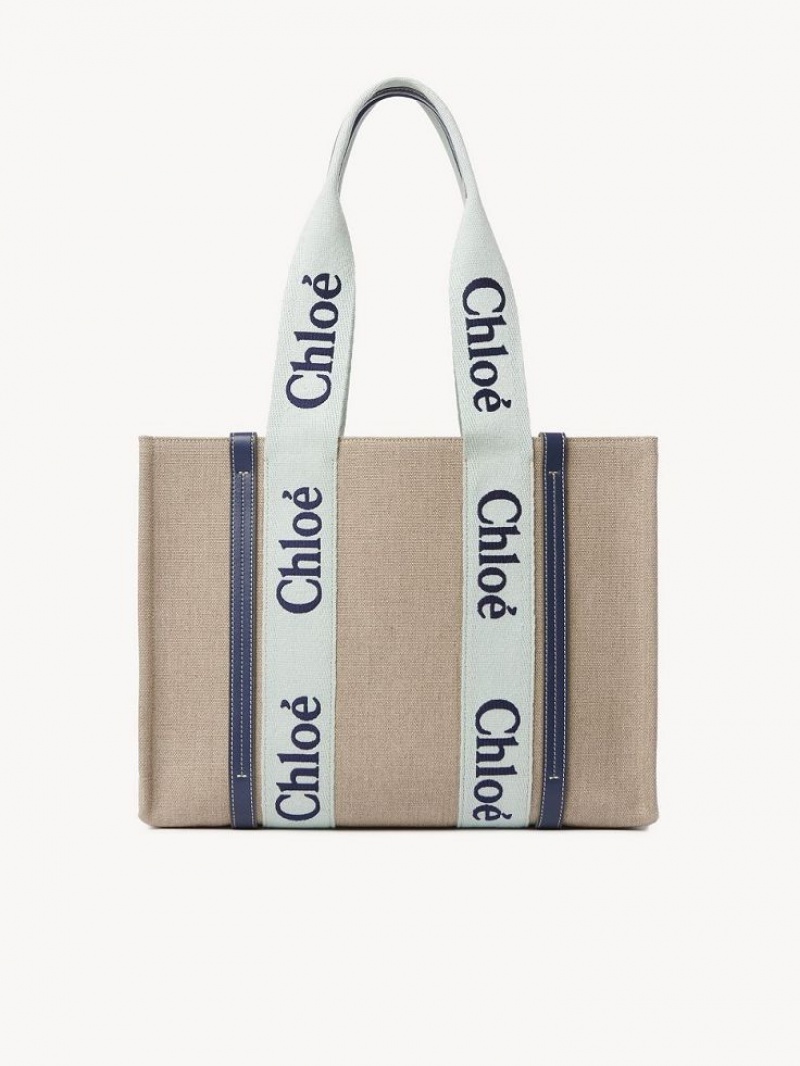 Torby Tote Chloe Medium Woody Zielone Niebieskie | CHE-SR13365