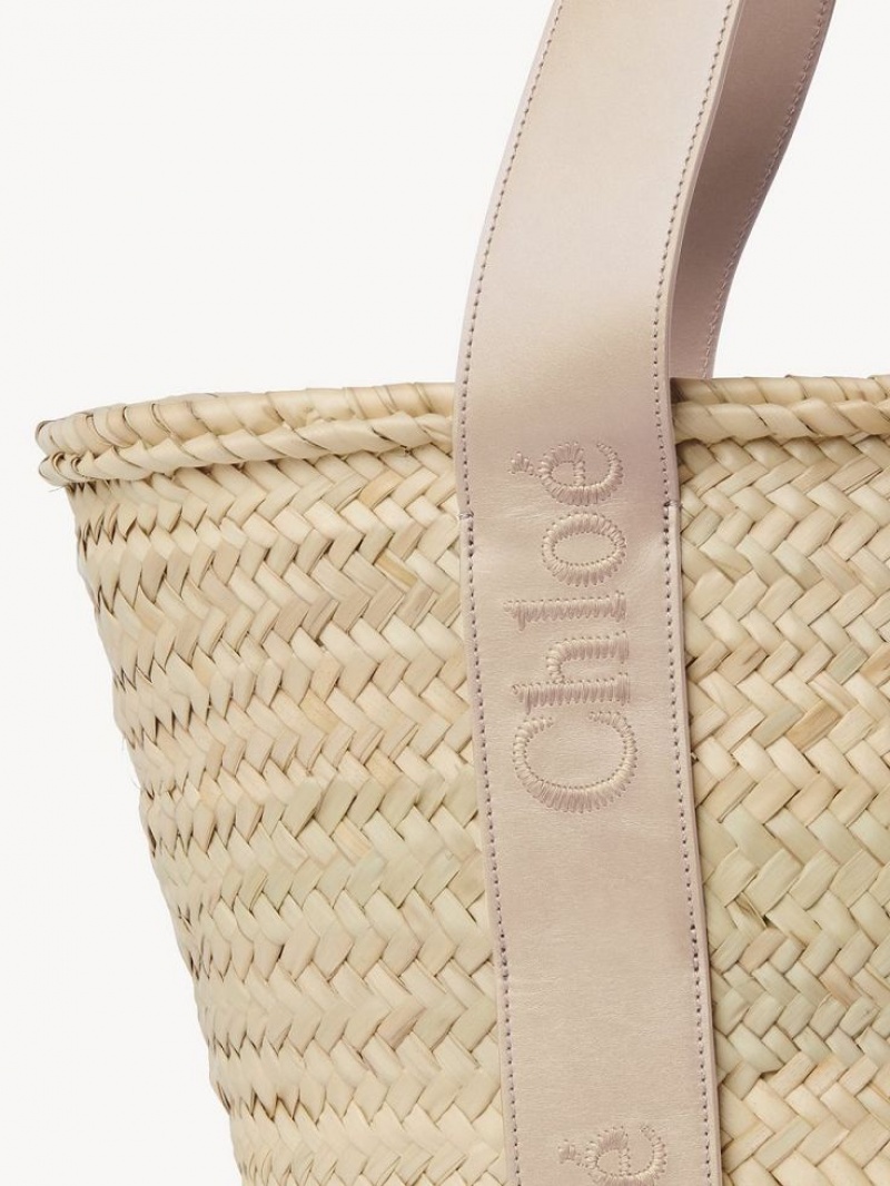 Torby Tote Chloe Sense Medium Basket Beżowe | CHE-SR13382