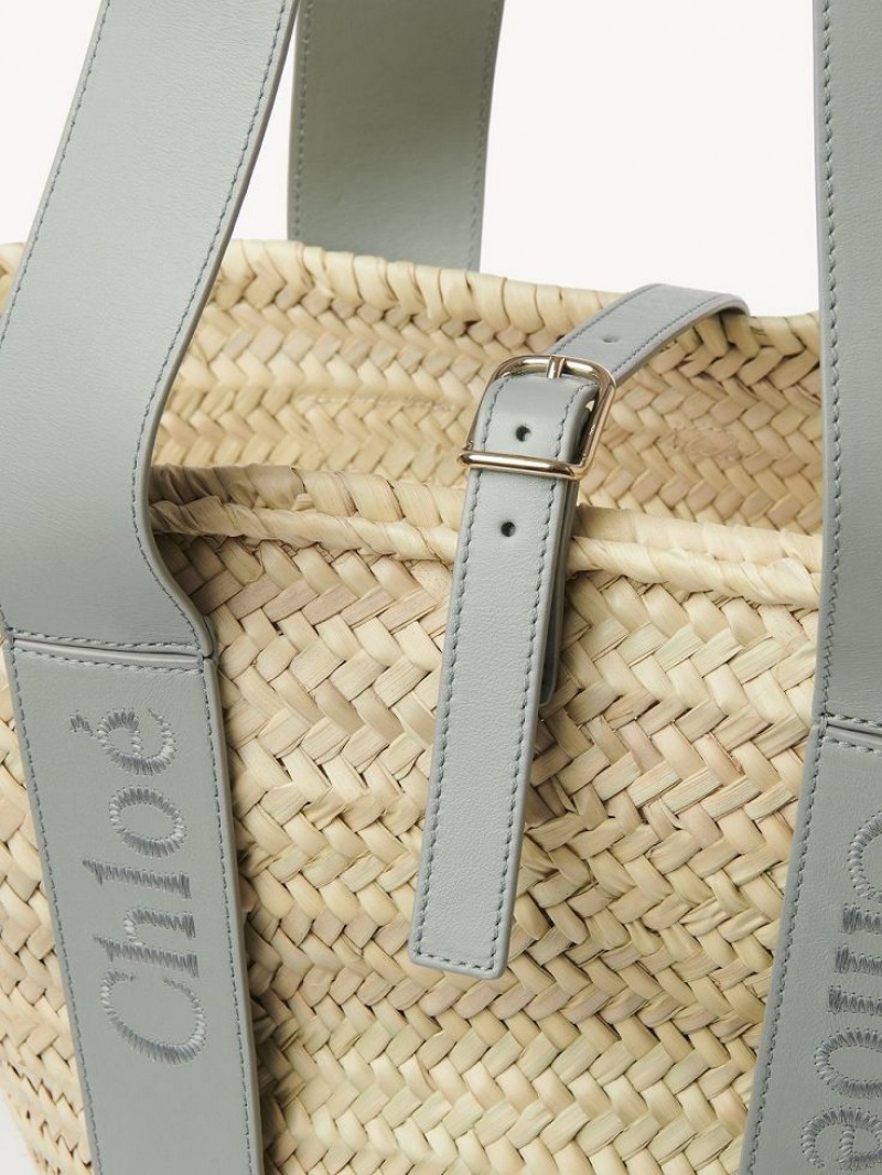 Torby Tote Chloe Sense Medium Basket Zielone | CHE-SR13383