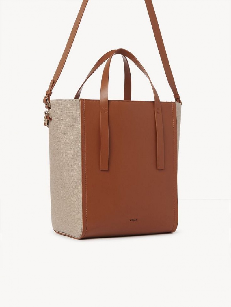 Torby Tote Chloe Sense Medium Brązowe | CHE-SR13396