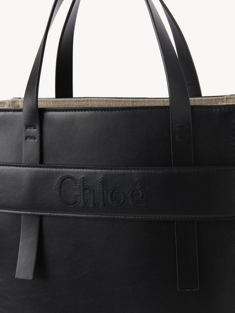 Torby Tote Chloe Sense Medium Czarne | CHE-SR13358