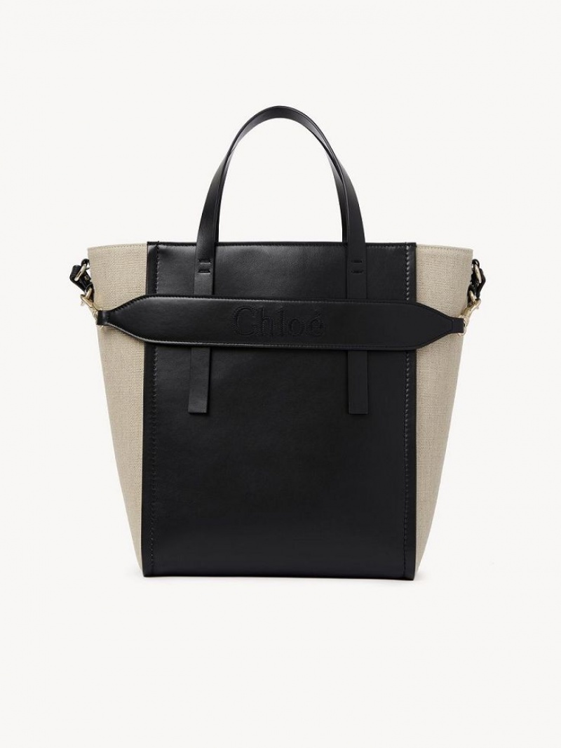 Torby Tote Chloe Sense Medium Czarne | CHE-SR13358