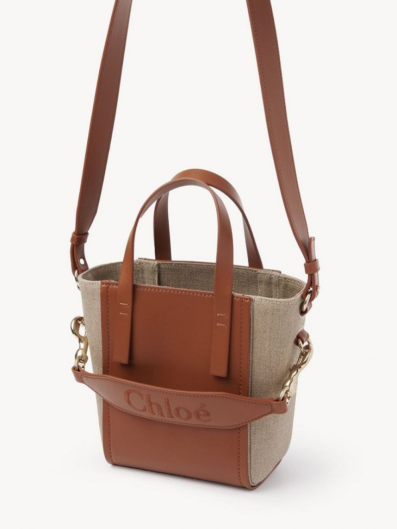 Torby Tote Chloe Sense Small Brązowe | CHE-SR13285