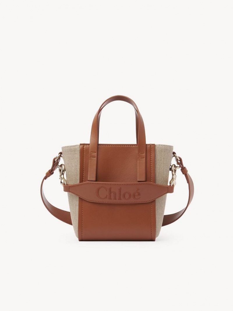 Torby Tote Chloe Sense Small Brązowe | CHE-SR13285