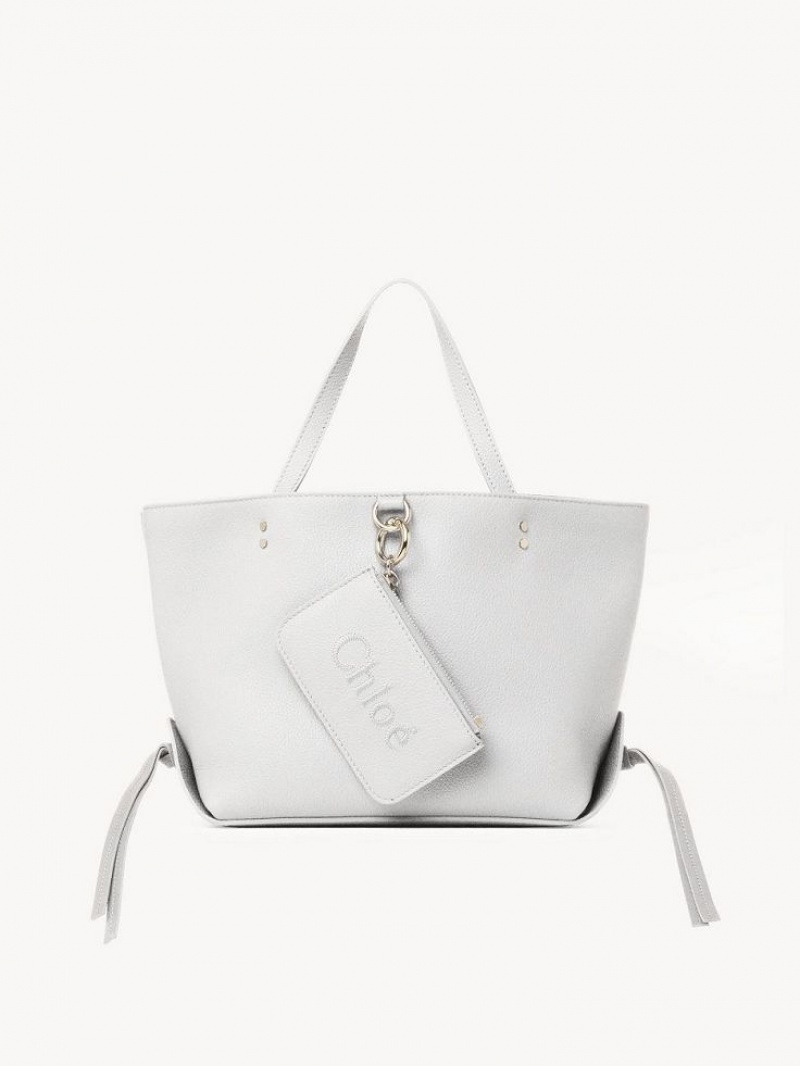 Torby Tote Chloe Sense Small East-west Białe | CHE-SR13328