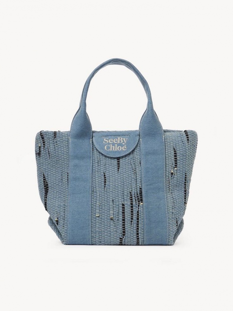 Torby Tote Chloe Small Laetizia Niebieskie | CHE-SR14709