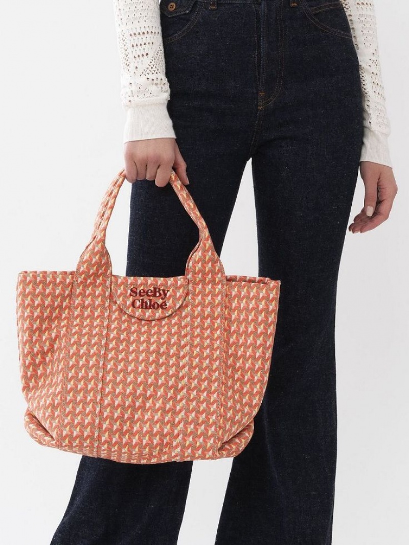 Torby Tote Chloe Small Laetizia Pomarańczowe | CHE-SR14702