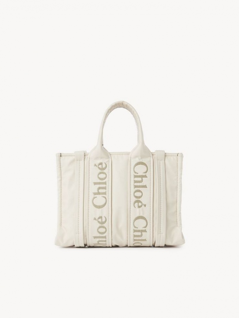 Torby Tote Chloe Small Woody Białe | CHE-SR13363