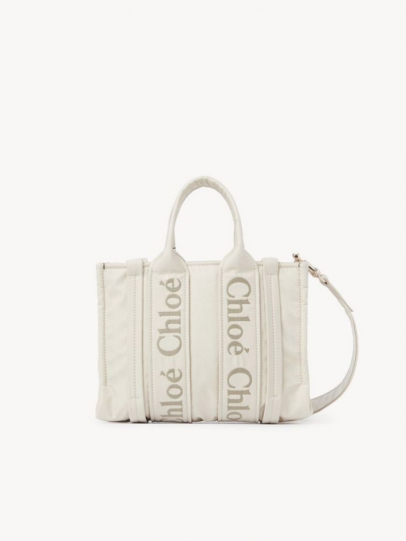 Torby Tote Chloe Small Woody Białe | CHE-SR13363