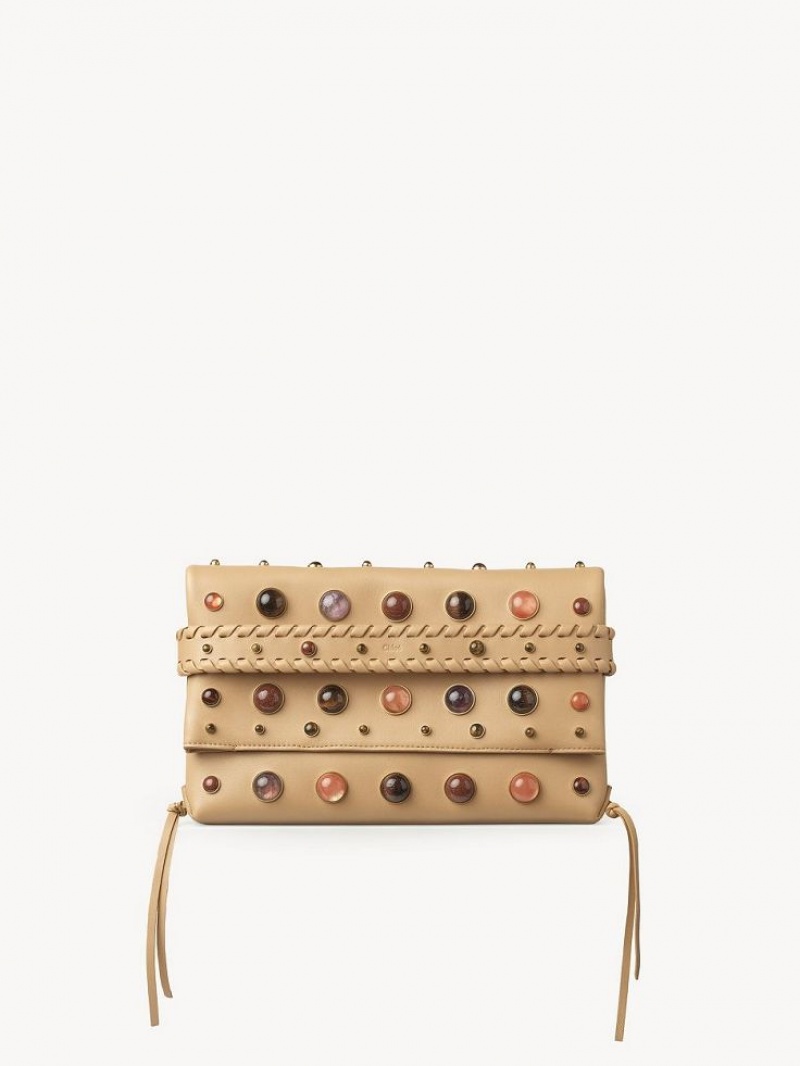 Torebki Małe Chloe Mony Clutch Brązowe | CHE-SR13667