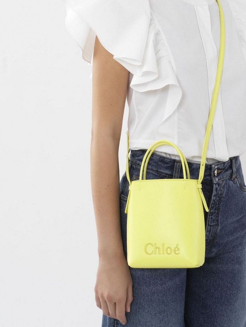 Torebki Małe Chloe Sense Tote Żółte | CHE-SR13672