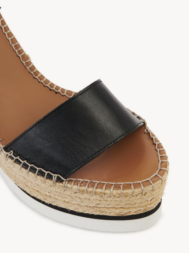 Wedge Chloe Glyn Espadryle Czarne | CHE-SR14839