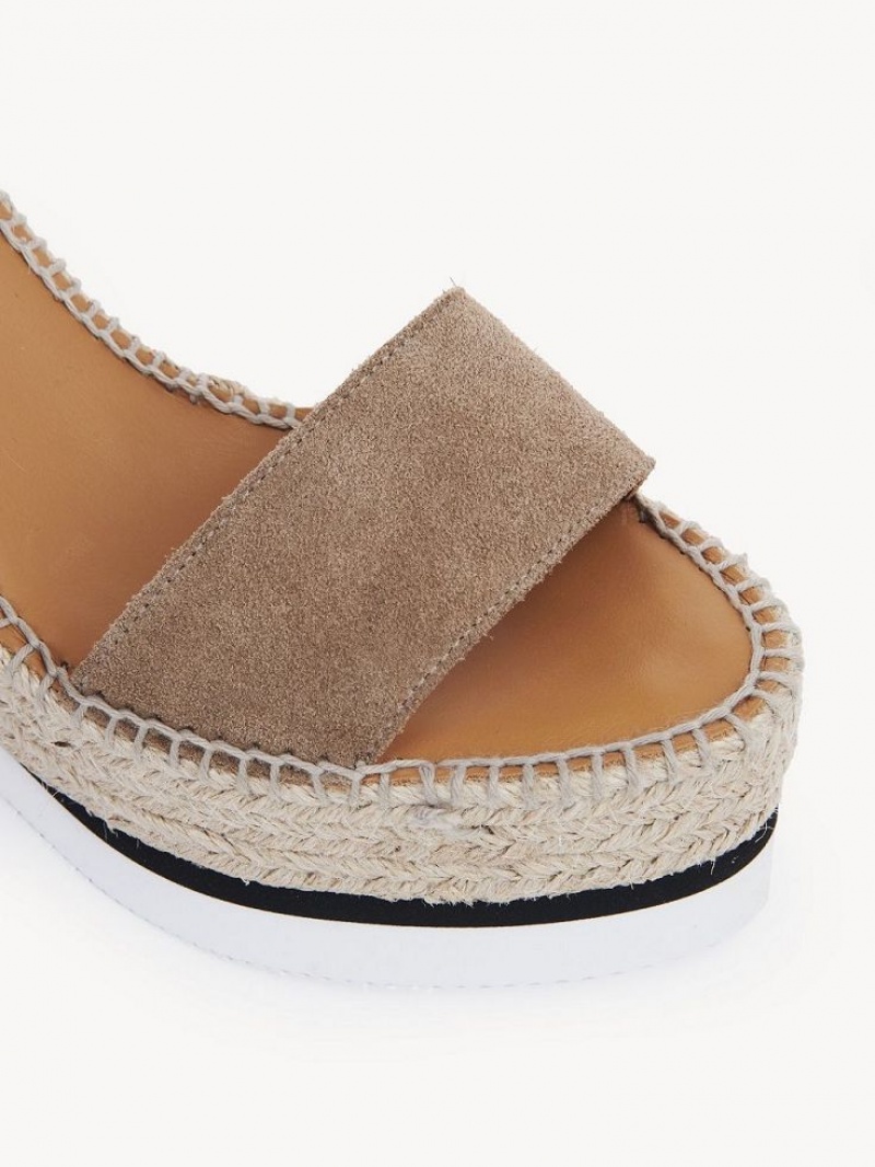 Wedge Chloe Glyn Espadryle Khaki | CHE-SR14816