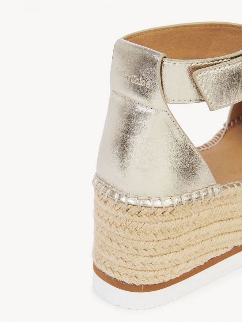 Wedge Chloe Glyn Espadryle Srebrne | CHE-SR14843