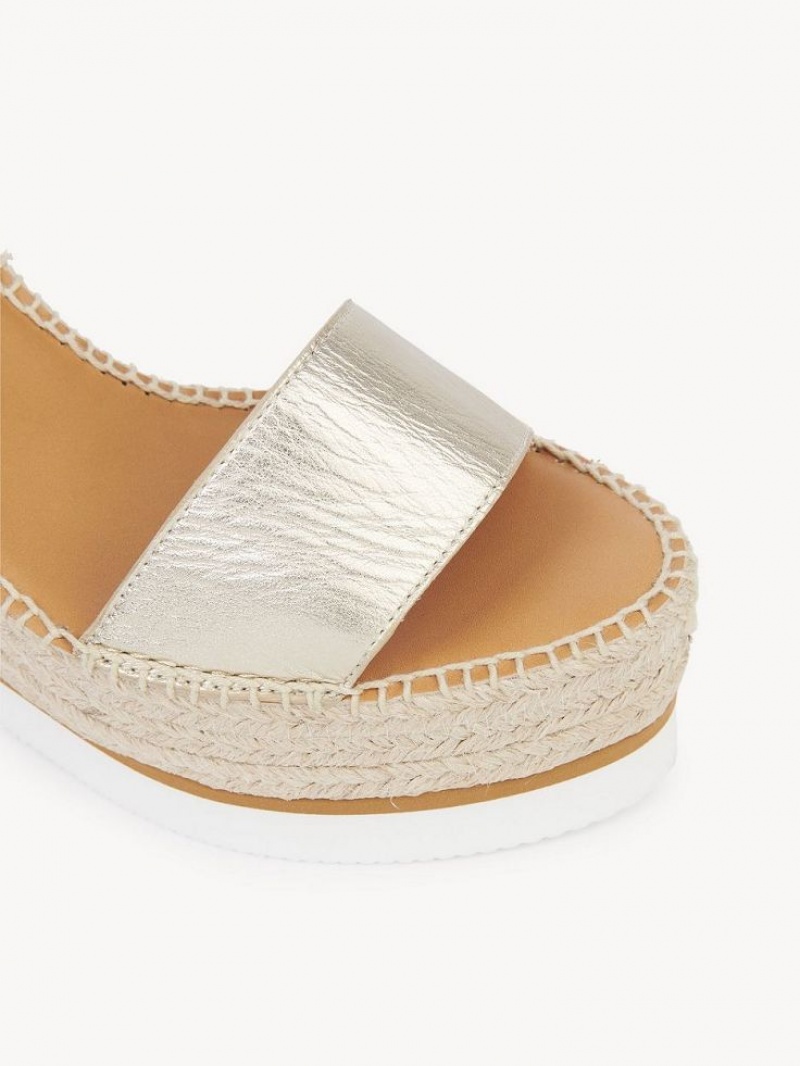 Wedge Chloe Glyn Espadryle Srebrne | CHE-SR14843